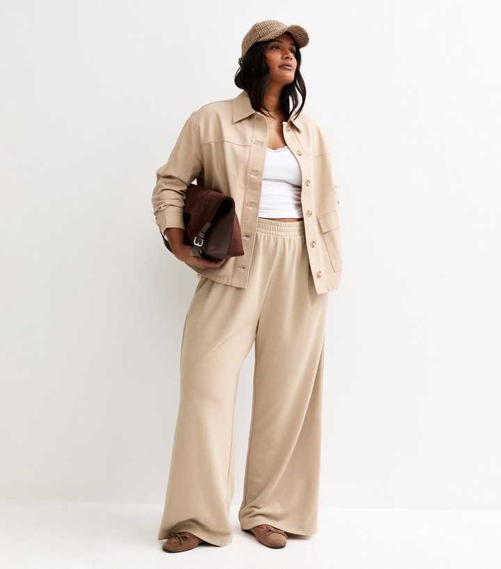 Curves Camel Wide Leg Joggers