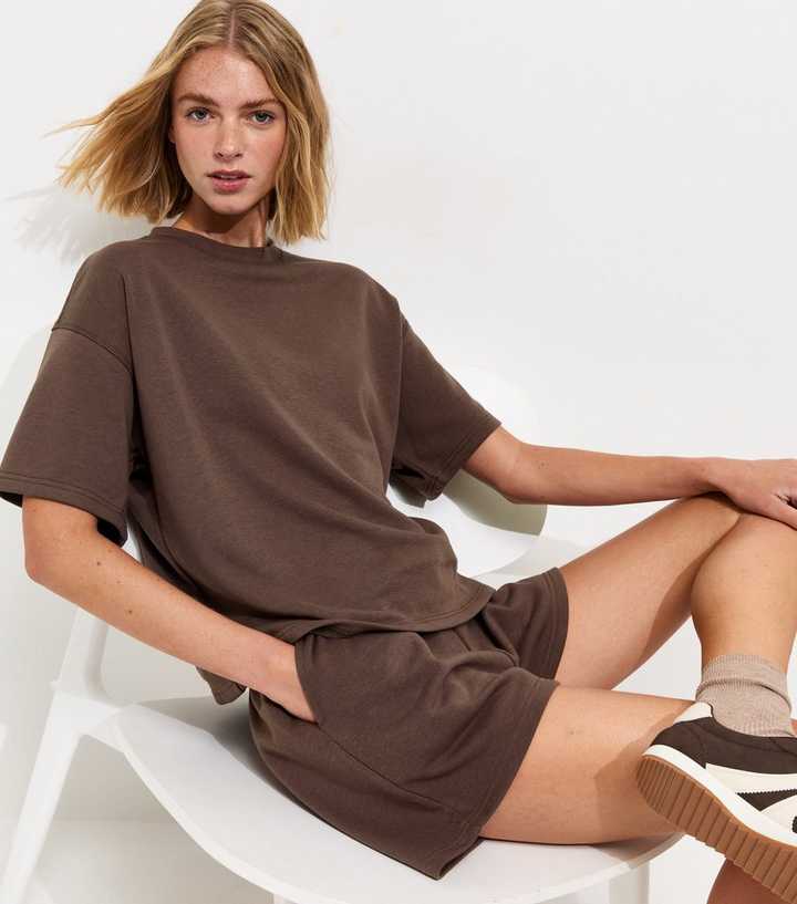 Dark Brown Boxy Sweatshirt T-Shirt