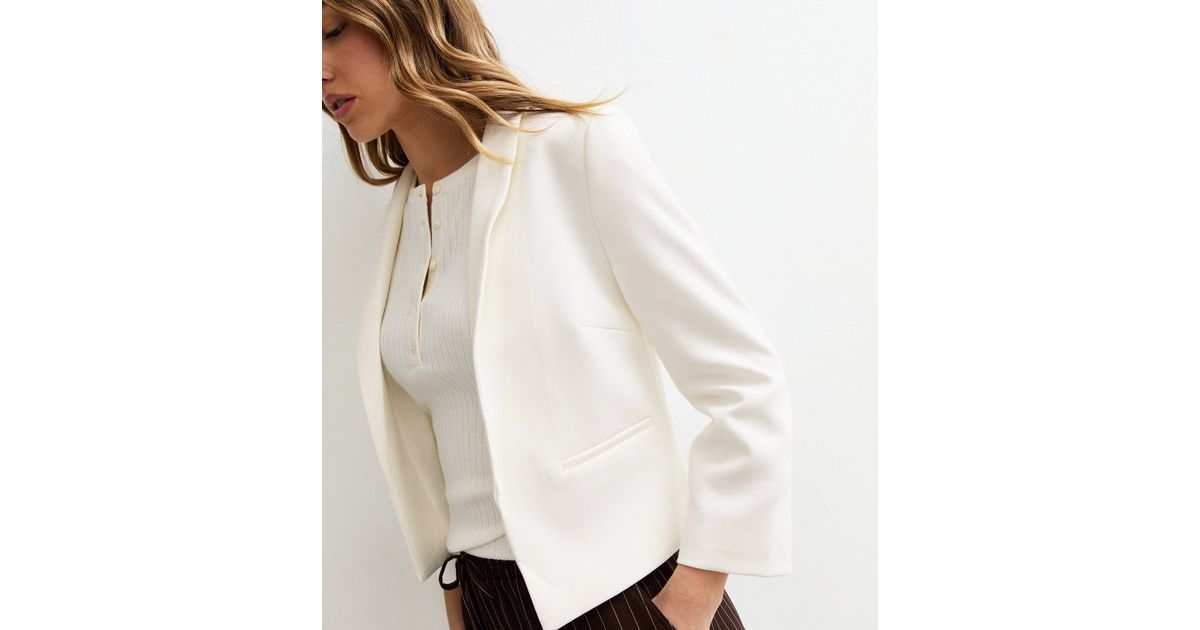 Off White Cropped Blazer