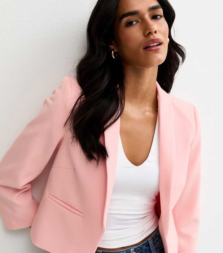 Pale Pink Cropped Blazer