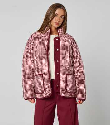 Urban Bliss Red Check Quilted Jacket
