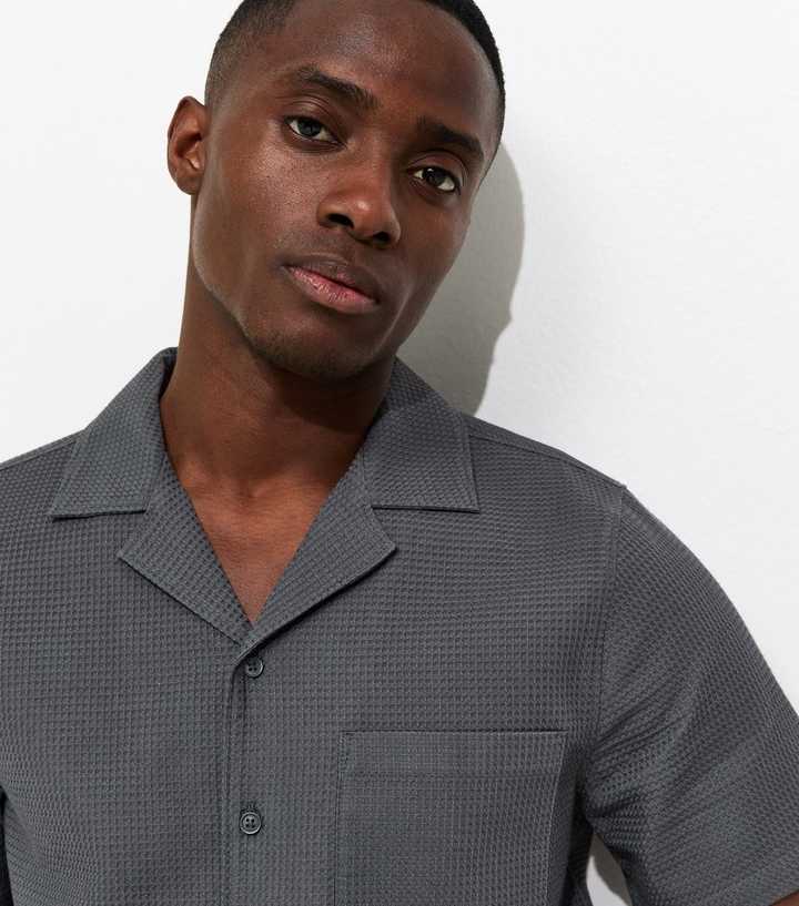 Dark Grey Regular Waffle Shirt