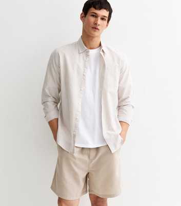 Stone Regular Linen Look Pull On Shorts