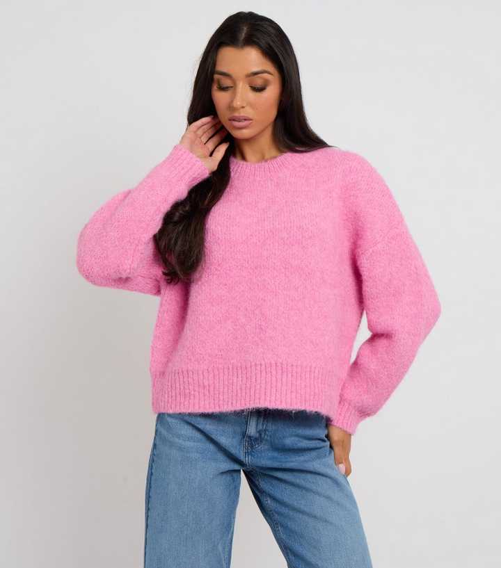 Urban Bliss Pink Brushed Knit Relaxed Jumper