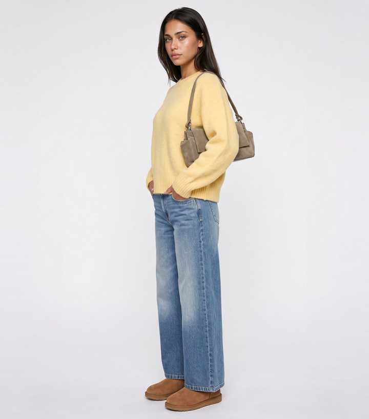 Urban Bliss Light Yellow Brushed Knit Relaxed Jumper
