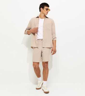 Stone Regular Linen Look Shorts