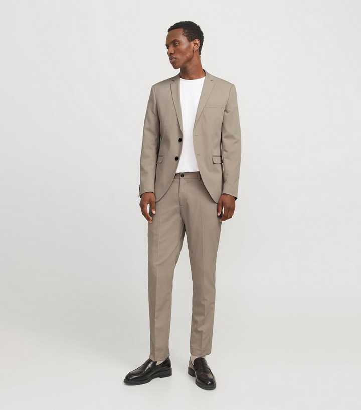 Jack & Jones Cream Slim Fit Suit Trousers