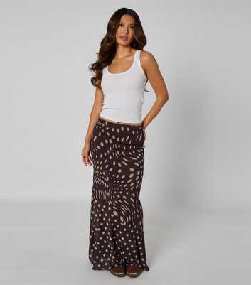 Urban Bliss Brown Polka Dot Maxi Skirt
