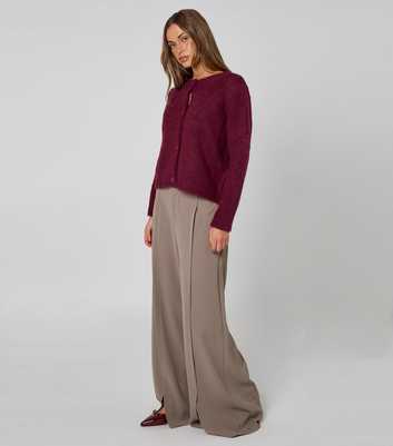 Urban Bliss Dark Burgundy Cropped Cardigan