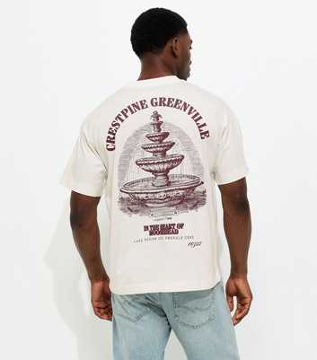 Jack & Jones White Relaxed Cotton Fountain Print T-Shirt