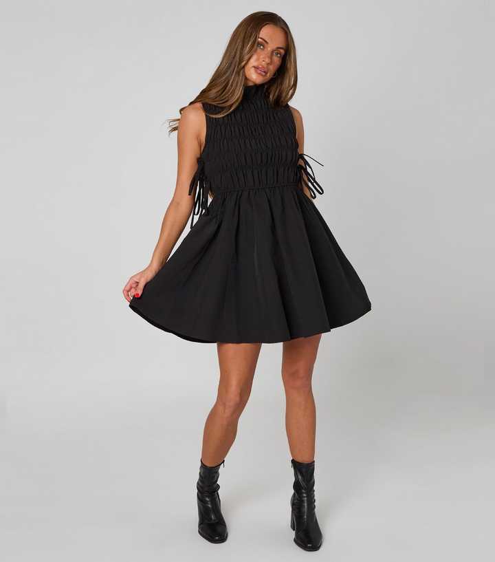 Urban Bliss Black Shirred Mini Dress
