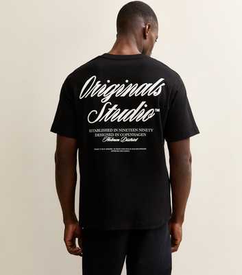 Jack & Jones Black Relaxed Originals Studio Logo T-Shirt