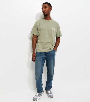 Jack & Jones Light Khaki Relaxed Originals Studio Logo T-Shirt