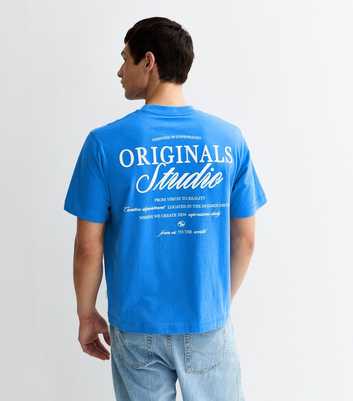 Jack & Jones Bright Blue Relaxed Originals Studio Logo T-Shirt