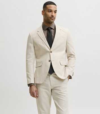 Jack & Jones Oatmeal Regular Cotton-Linen Blazer