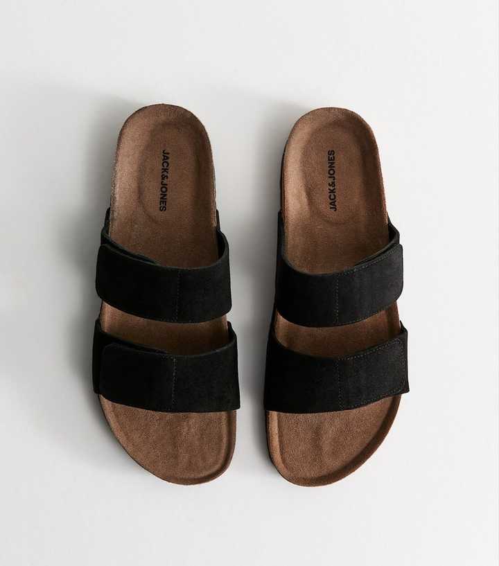 Jack & Jones Real Suede Black Sandals