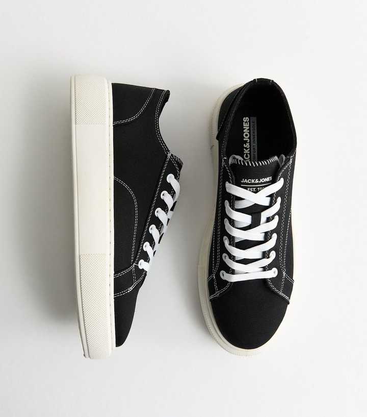 Jack & Jones Black Contrast Trim Canvas Trainers