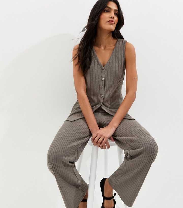 Mink Soft Touch Khaki Textured Trouser