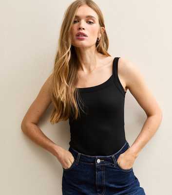 Black Scoop Neck Bodysuit