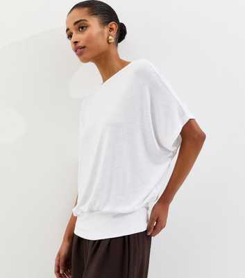 White Soft Touch Slub Batwing T-Shirt