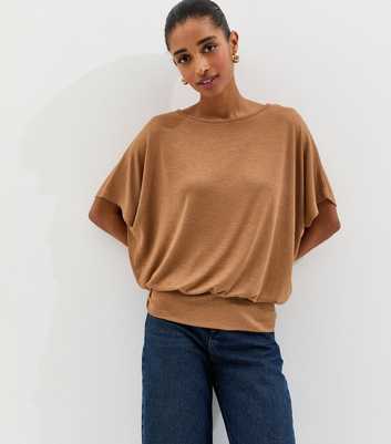 Camel Soft Touch Slub Batwing T-Shirt