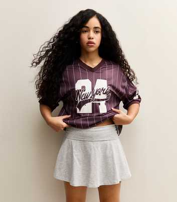 Girls Dark Grey Ruched Fold Over Skort