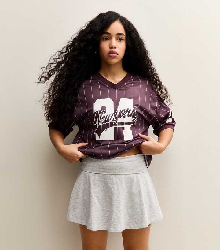 Girls Dark Grey Ruched Fold Over Skort