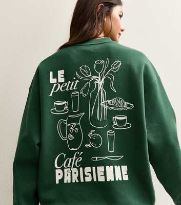 Green Le Petit Cafe Logo Print Sweatshirt