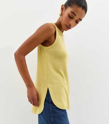 Light Green Textured Soft Touch Vest Top