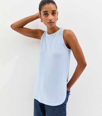 Light Blue Textured Soft Touch Vest Top