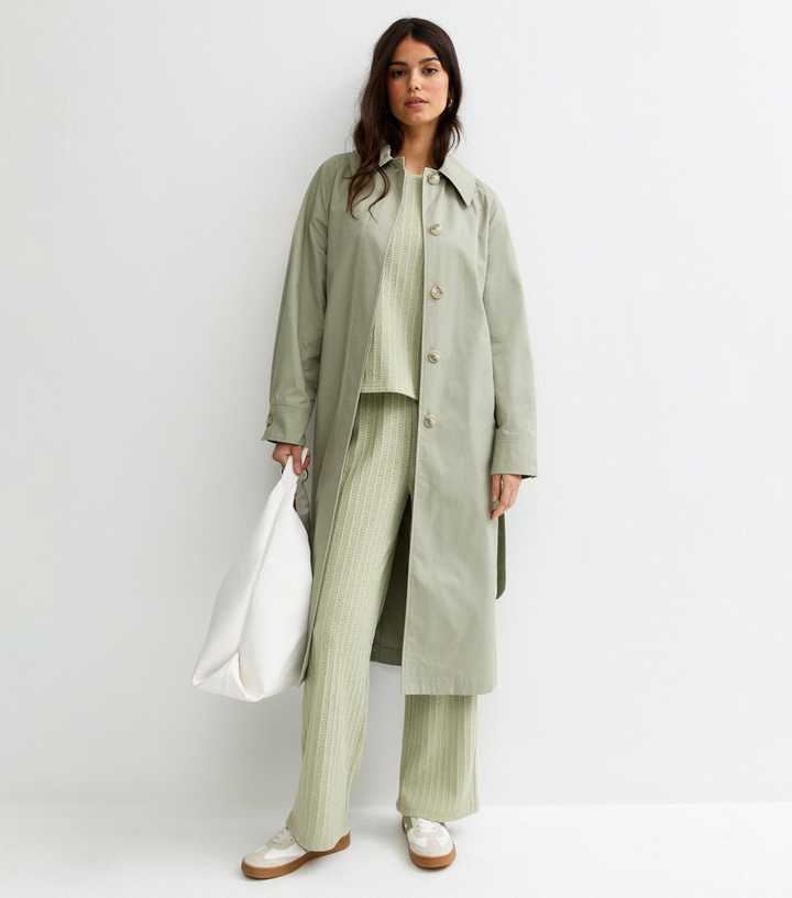 Light Green Textured Soft Touch Trousers