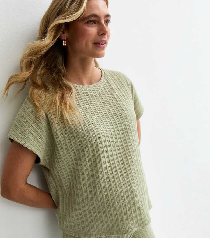 Maternity Light Green Pointelle Top
