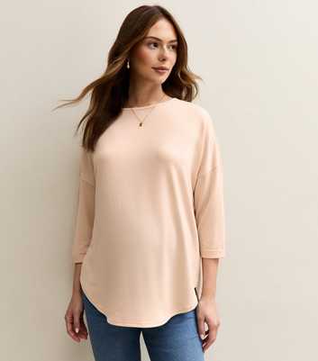 Maternity Cream Cropped Sleeve Top
