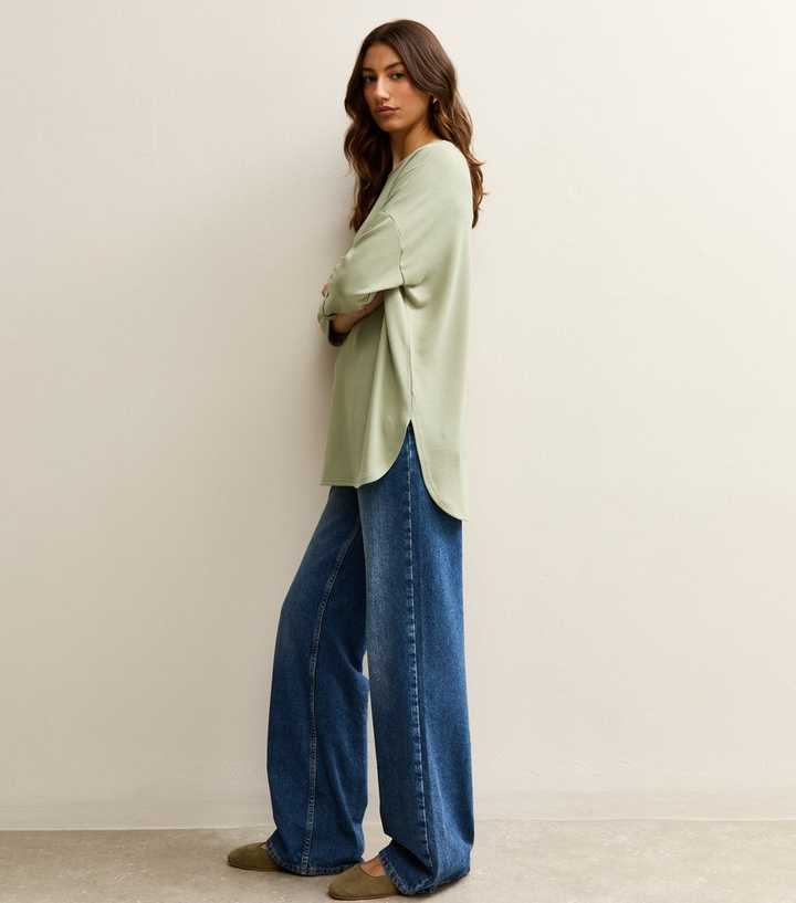 Tall Light Green 3/4 Sleeve Oversized Top