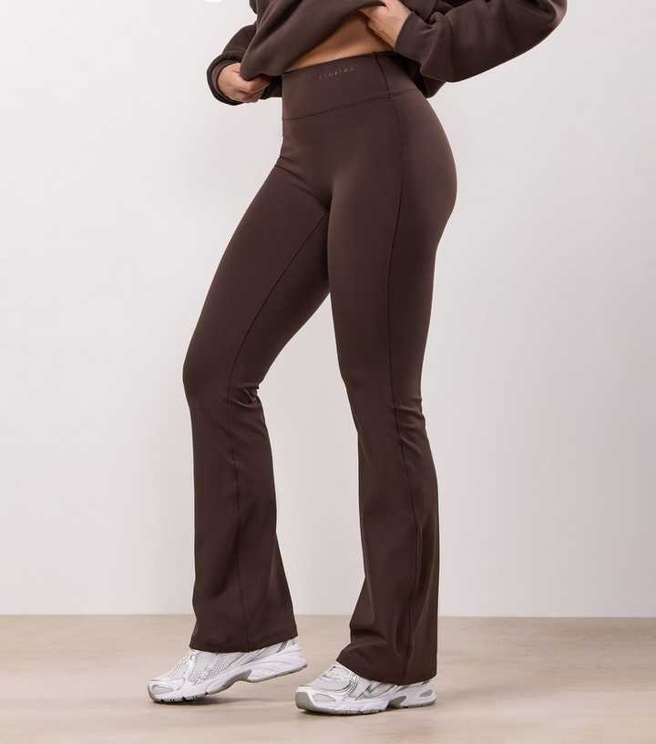 Gym King Dark Brown Peach Luxe Flare Trouser