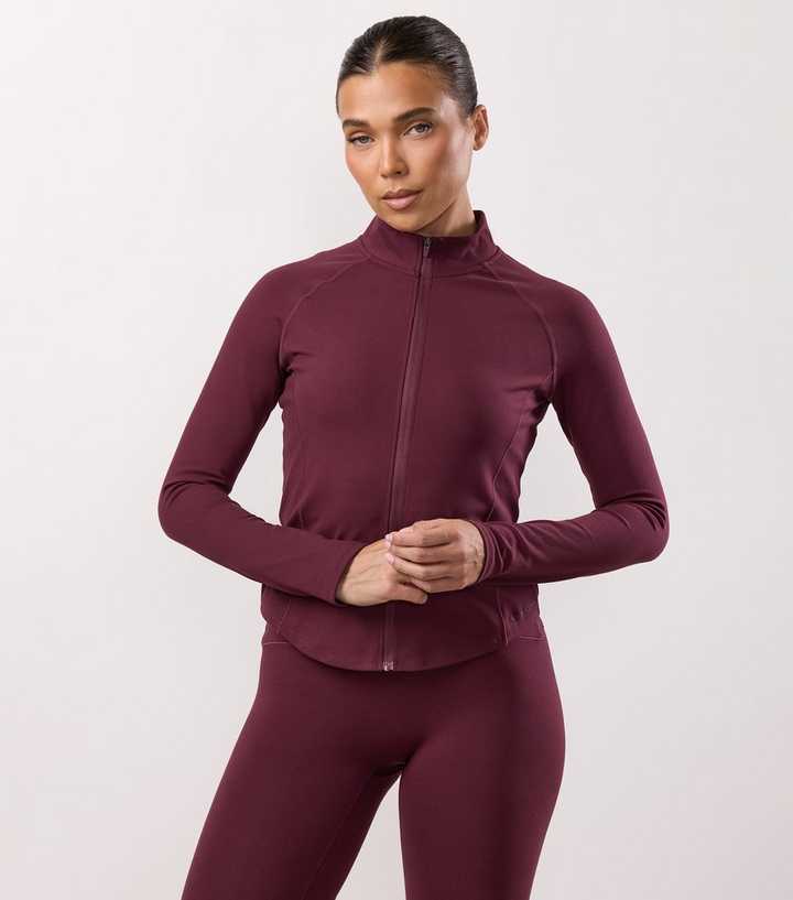 Gym King Burgundy Peach Luxe Full Zip Jacket