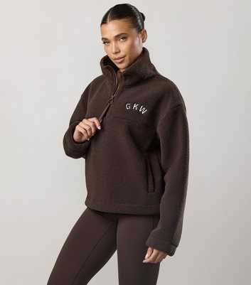 Gym King Brown Borg 3/4 Zip Jumper