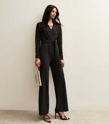 Gini London Jersey Wrap Elasticated Waist Jumpsuit