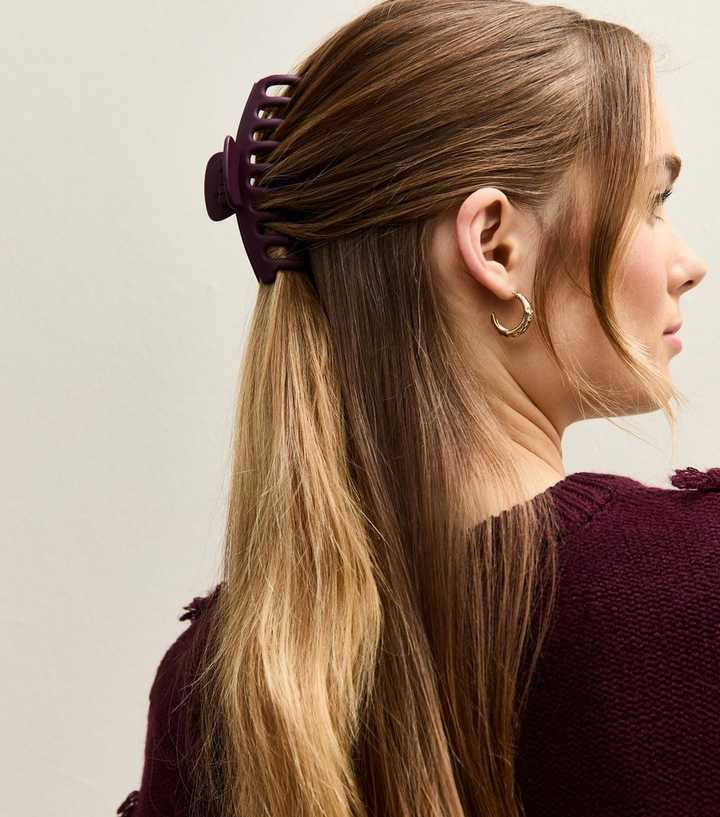 Dark Burgundy Matte Hair Claw Clip