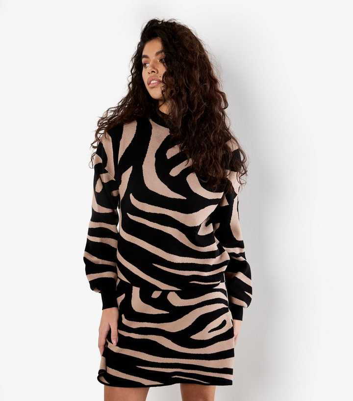 Apricot Black Zebra Pattern Jumper