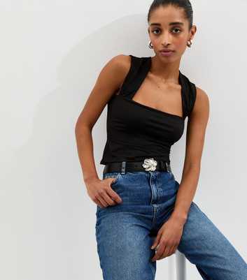 Black Square Neck Vest Top
