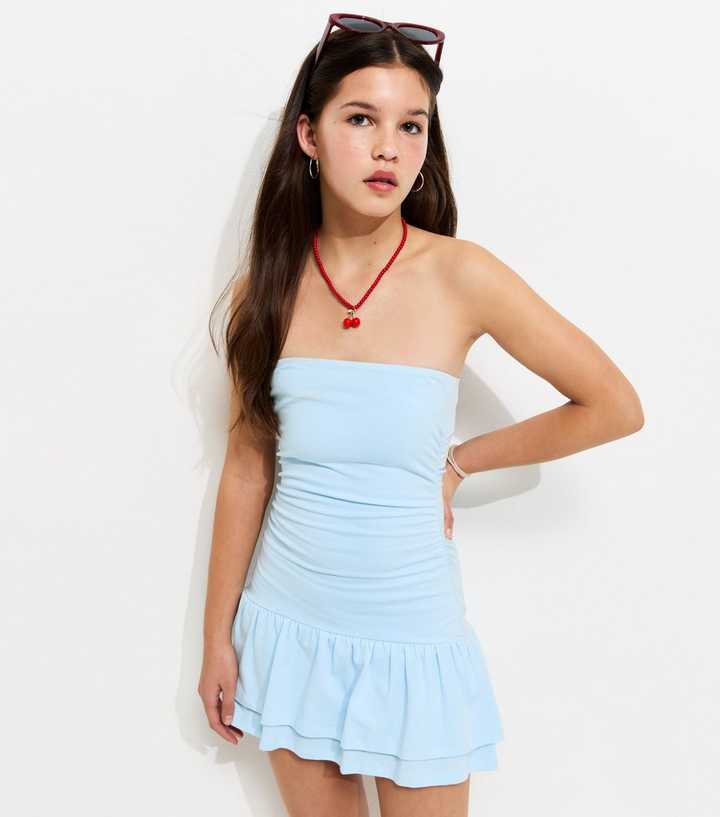 Girls Light Blue Rara Bandeau Dress