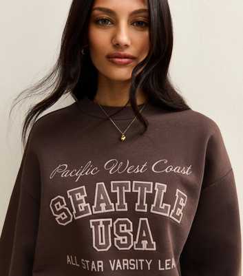 Brown Seattle Logo Sweatshirt
