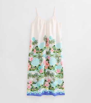 White Tropical Beach Maxi Dress