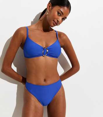 Bright Blue High Leg Hipster Bikini Bottoms