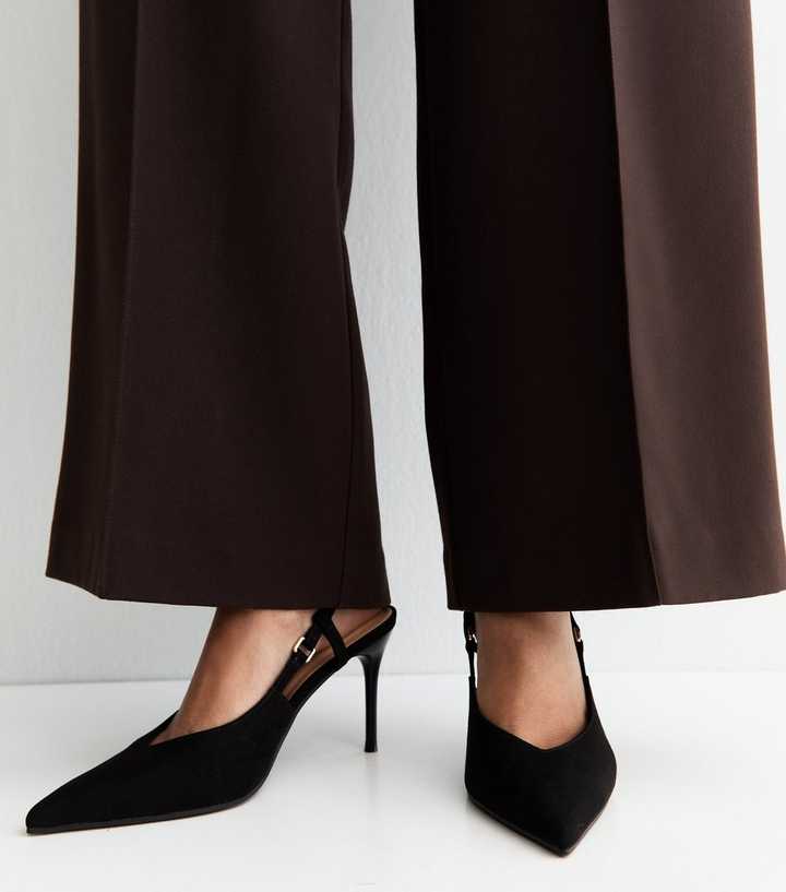 Black Slingback Court Shoes