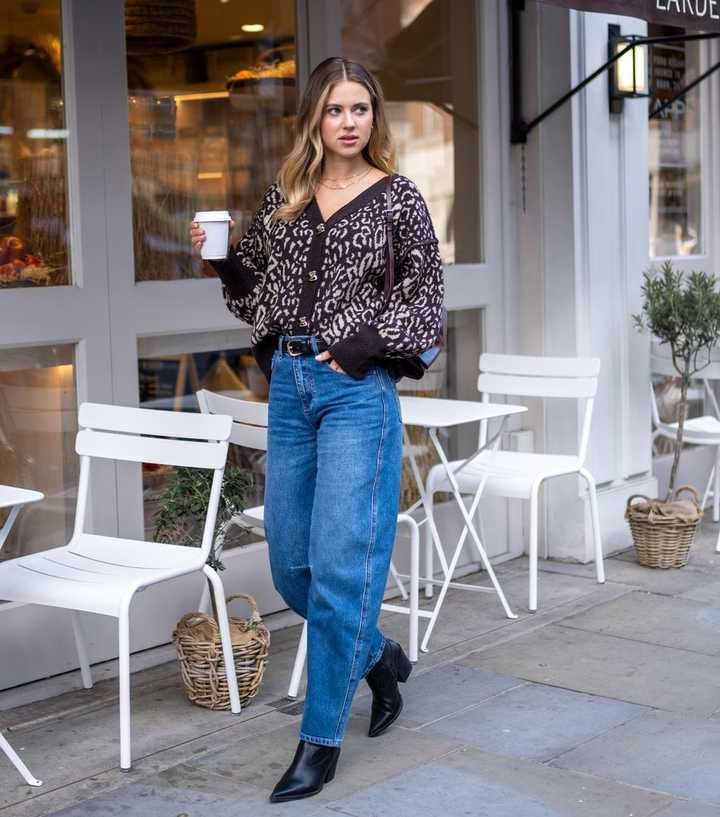 Gini London Bright Mid Rise Barrel Leg Jeans