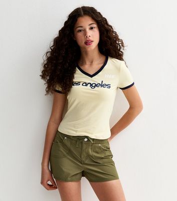 Girls Dark Khaki Parsley Cargo Shorts