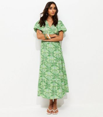 green crochet cut out dress Halter Crepe Gown with Silk Chiffon Pleated Train