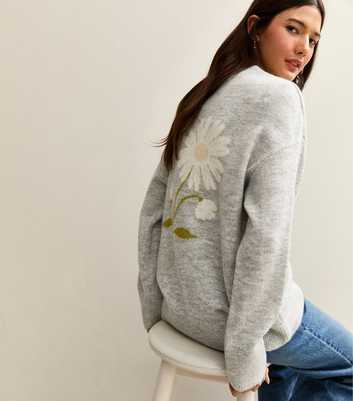 Light Grey Daisy Midweight Knit Jumper